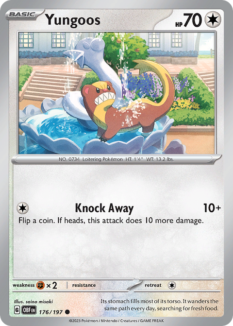 Yungoos 176 Obsidian Flames Pokémon card