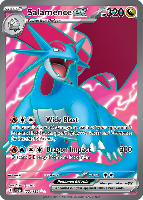 Salamence ex 177 Journey Together Pokémon card