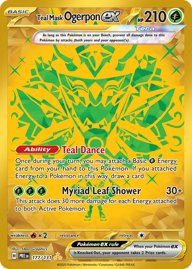 Teal Mask Ogerpon ex 177 Prismatic Evolutions Pokémon card