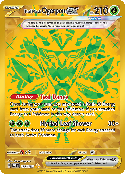 Teal Mask Ogerpon ex 177 Prismatic Evolutions Pokémon card
