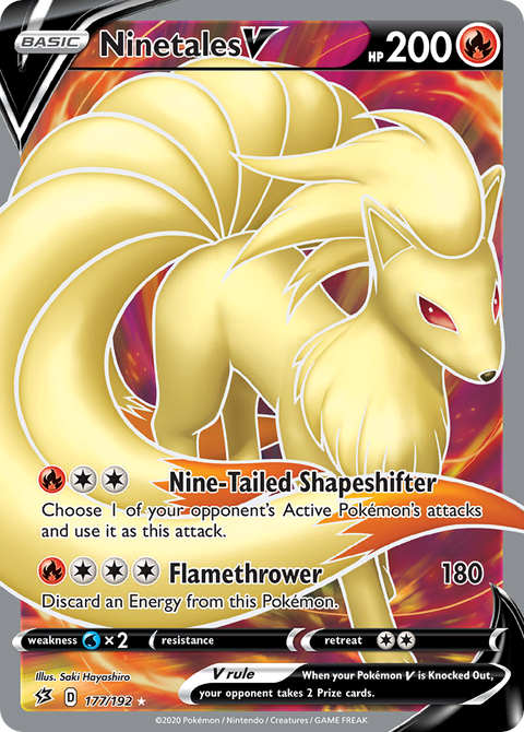 Ninetales V 177 Rebel Clash Pokémon card