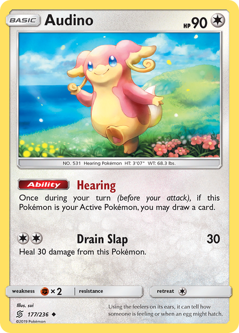 Audino 177 Unified Minds Pokémon card