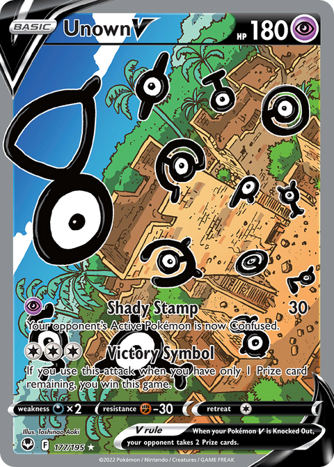 Unown V 177 Silver Tempest Pokémon card