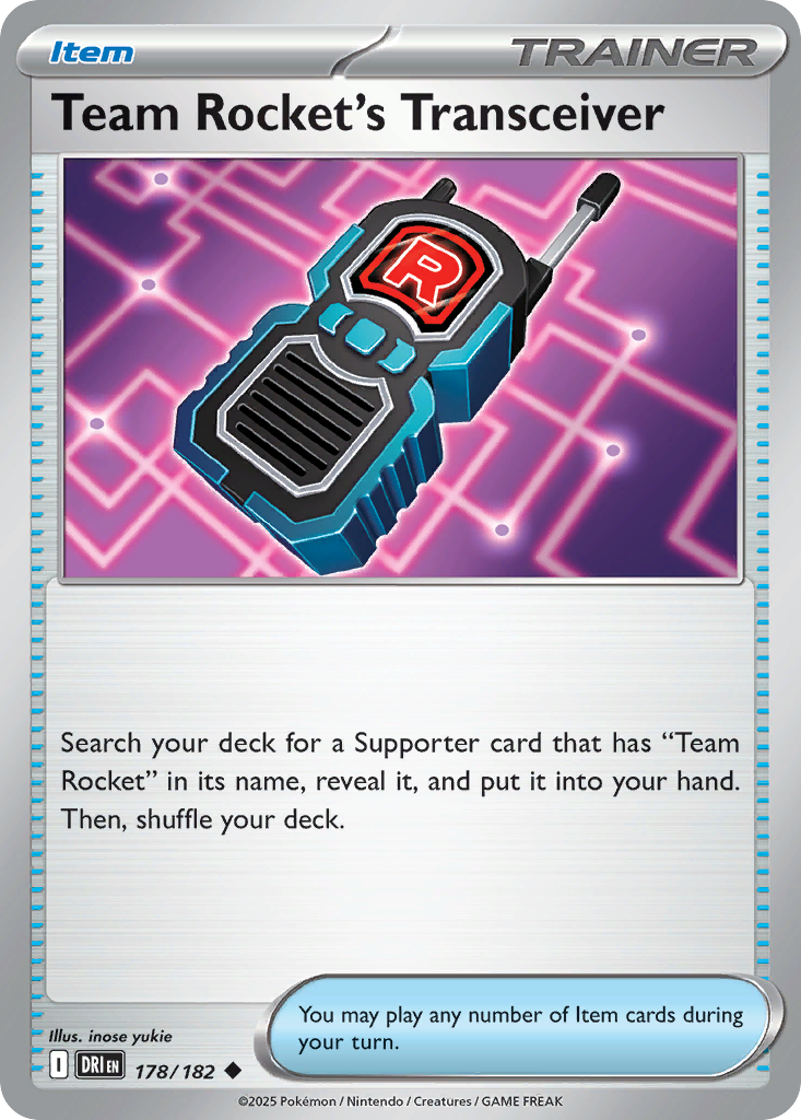 Team Rocket's Transceiver 178 Destined Rivals Pokémon card