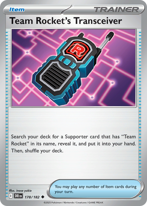 Team Rocket's Transceiver 178 Destined Rivals Pokémon card