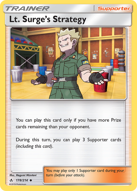 Lt. Surge's Strategy 178 Unbroken Bonds Pokémon card