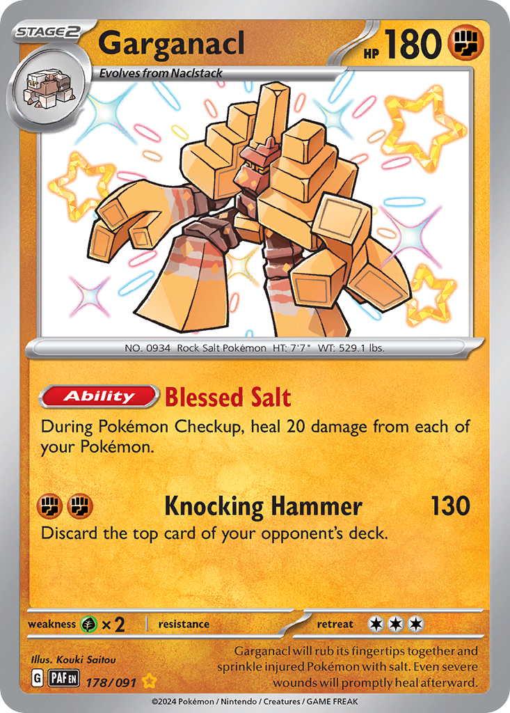 Garganacl 178 Paldean Fates Pokémon card