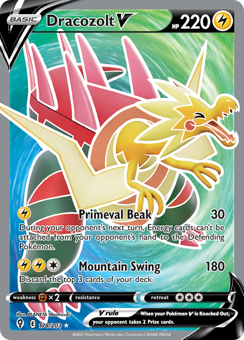Dracozolt V 178 Evolving Skies Pokémon card