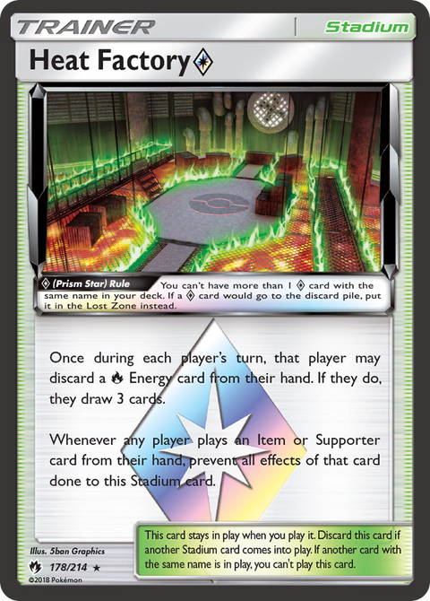 Heat Factory ◇ 178 Lost Thunder Pokémon card