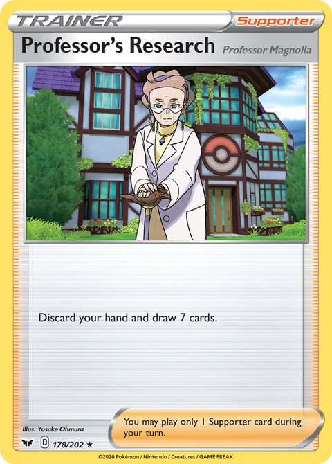 Professor's Research (Professor Magnolia) 178 Sword & Shield Pokémon card