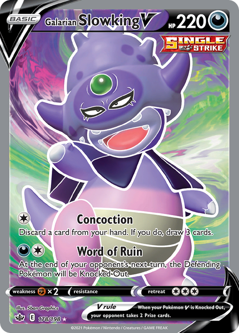 Galarian Slowking V 178 Chilling Reign Pokémon card