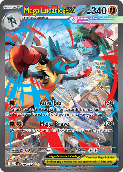 Mega Lucario ex 179 Mega Evolution Pokémon card
