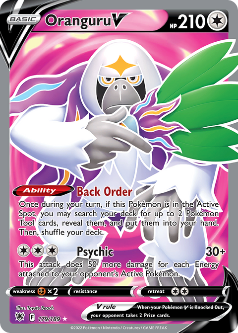 Oranguru V 179 Astral Radiance Pokémon card