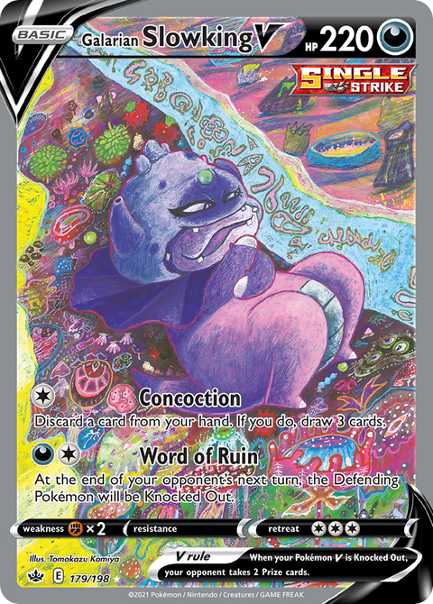 Galarian Slowking V 179 Chilling Reign Pokémon card