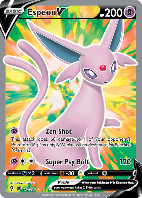 Espeon V 179 Evolving Skies Pokémon card