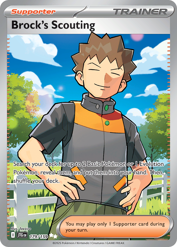 Brock's Scouting 179 Journey Together Pokémon card