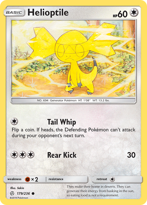 Helioptile 179 Cosmic Eclipse Pokémon card