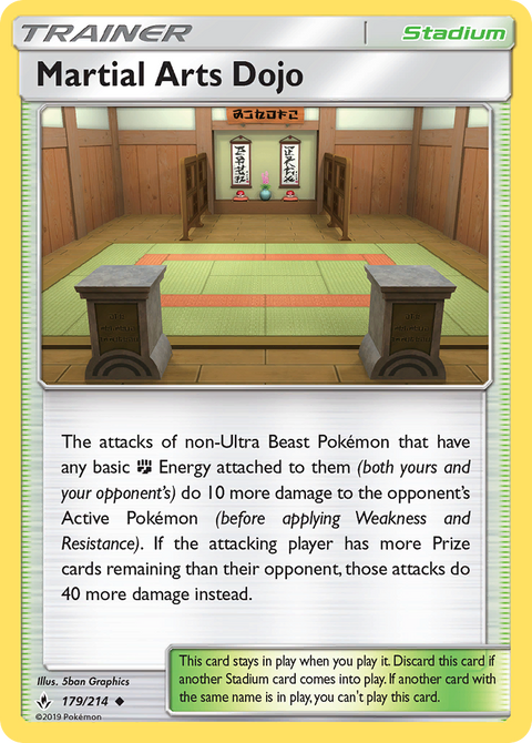 Martial Arts Dojo 179 Unbroken Bonds Pokémon card