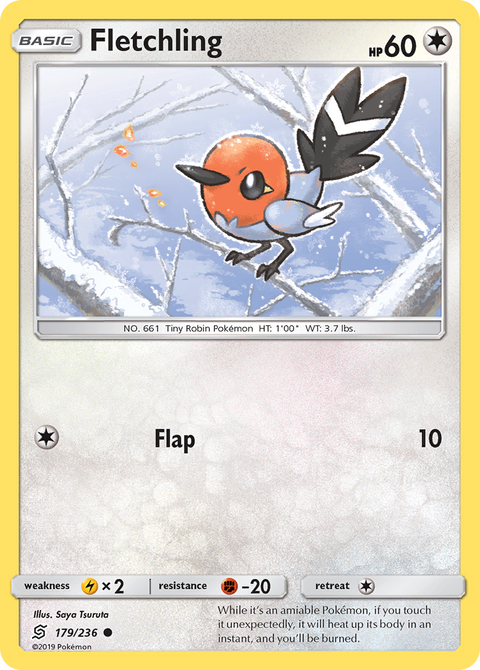 Fletchling 179 Unified Minds Pokémon card