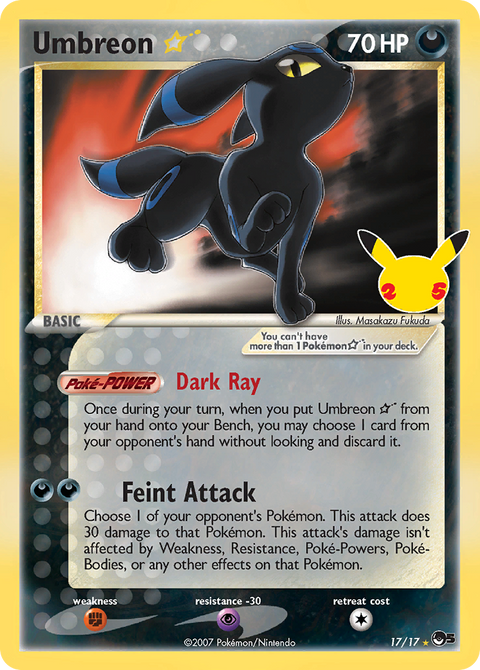 Umbreon ★ 17 Celebrations: Classic Collection Pokémon card