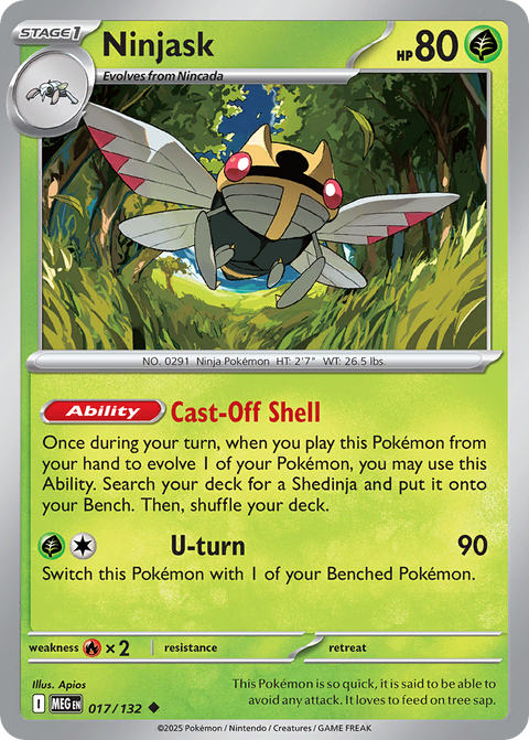Ninjask 17 Mega Evolution Pokémon card