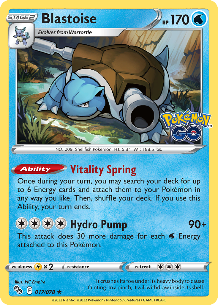 Blastoise 17 Pokémon GO Pokémon card