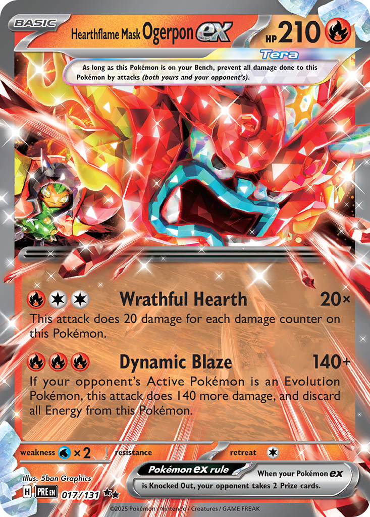Hearthflame Mask Ogerpon ex 17 Prismatic Evolutions Pokémon card