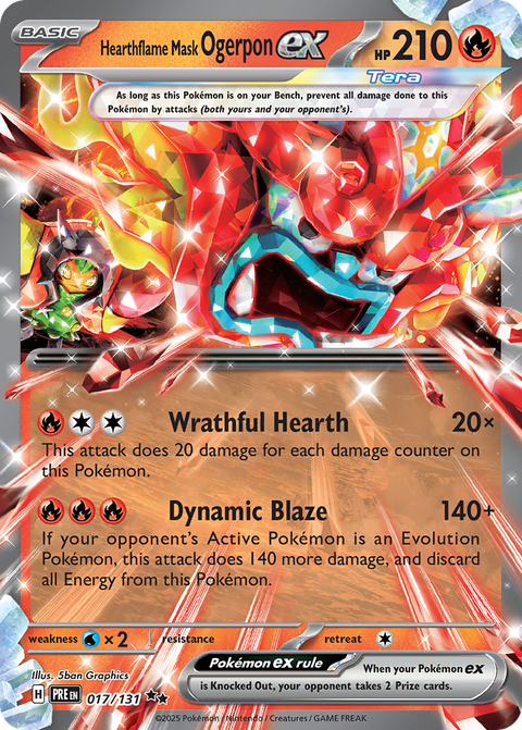 Hearthflame Mask Ogerpon ex 17 Prismatic Evolutions Pokémon card