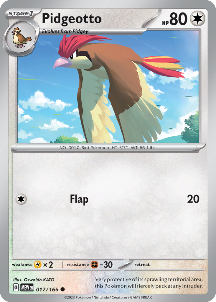 Pidgeotto 17 151 Pokémon card