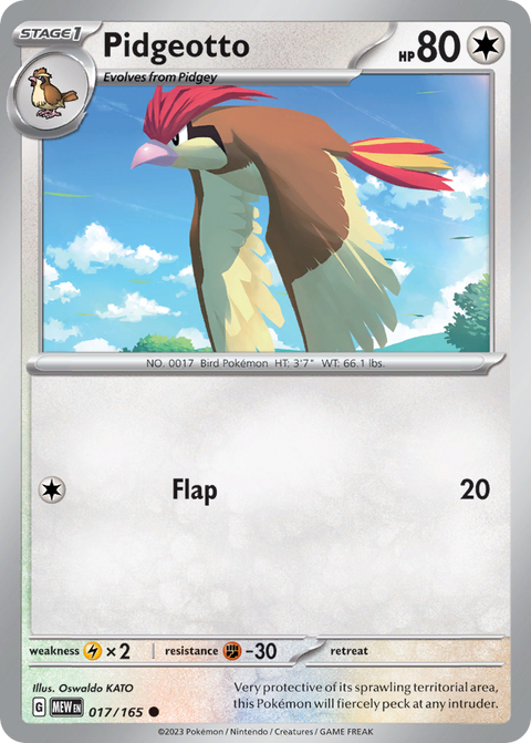 Pidgeotto 17 151 Pokémon card