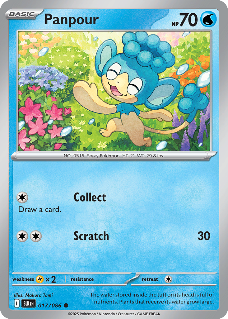 Panpour 17 Black Bolt Pokémon card