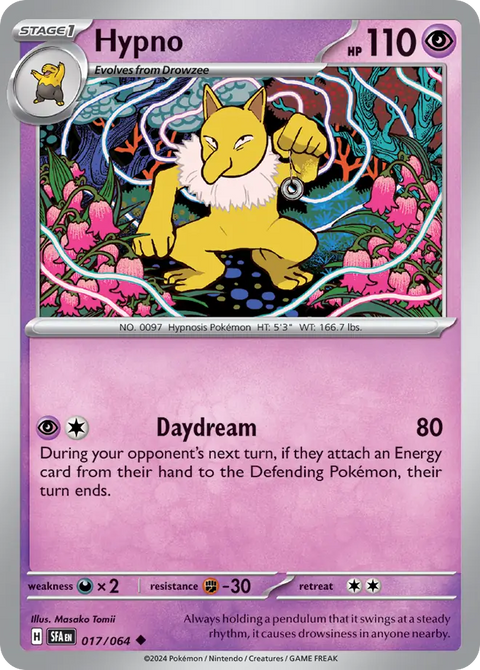 Hypno 17 Shrouded Fable Pokémon card