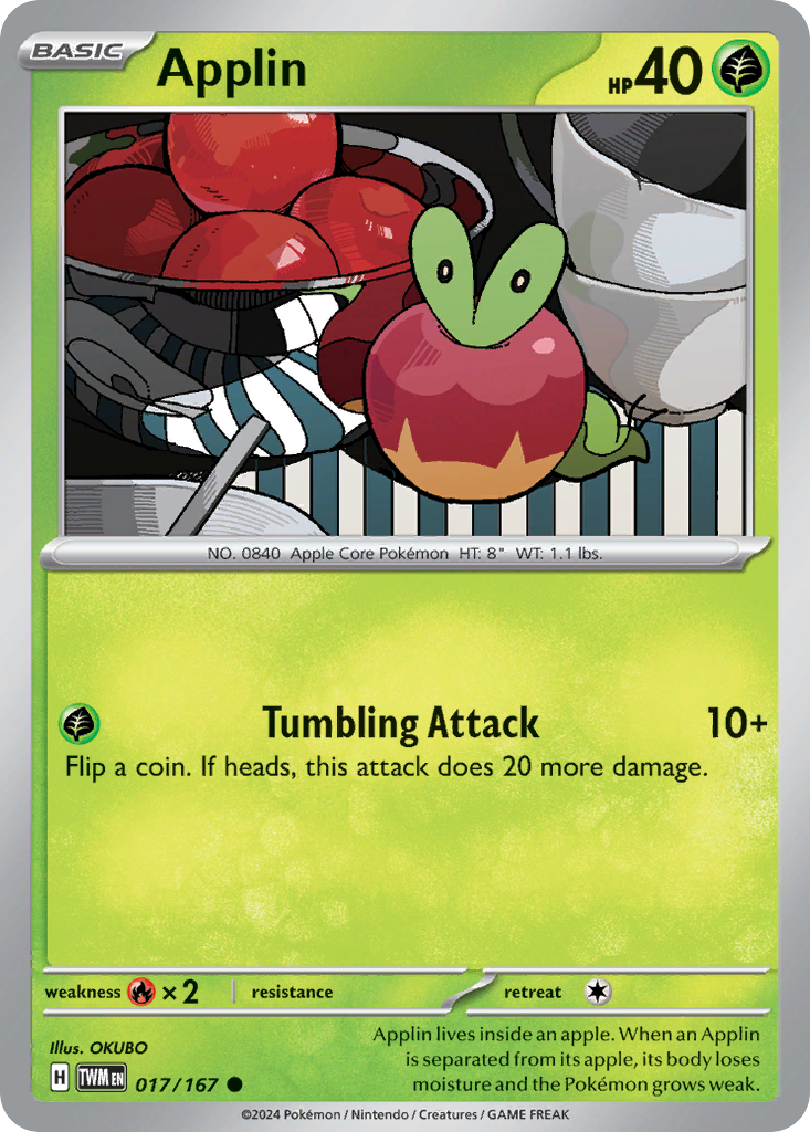 Applin 17 Twilight Masquerade Pokémon card