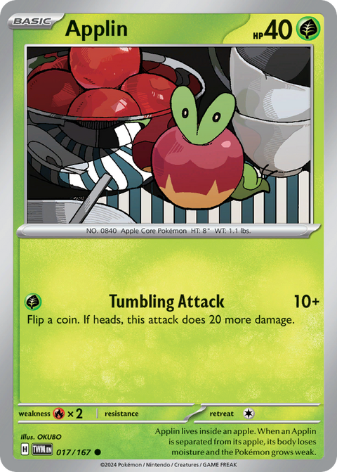 Applin 17 Twilight Masquerade Pokémon card