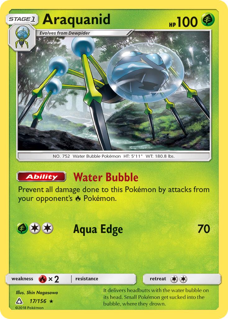 Araquanid 17 Ultra Prism Pokémon card