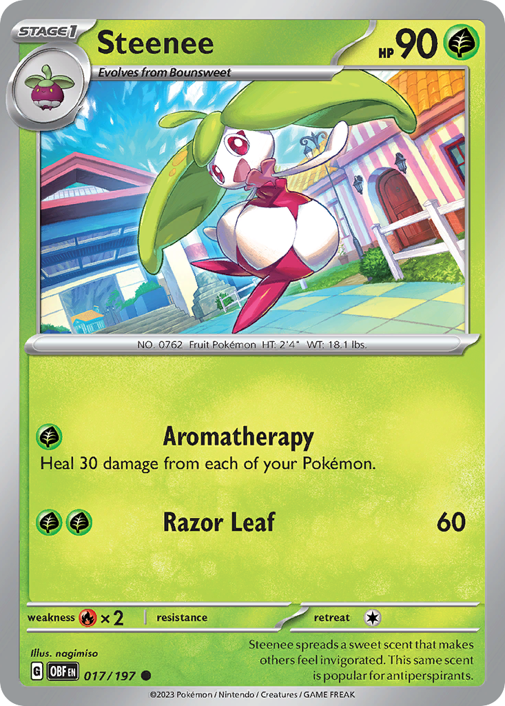 Steenee 17 Obsidian Flames Pokémon card