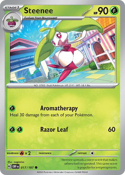 Steenee 17 Obsidian Flames Pokémon card