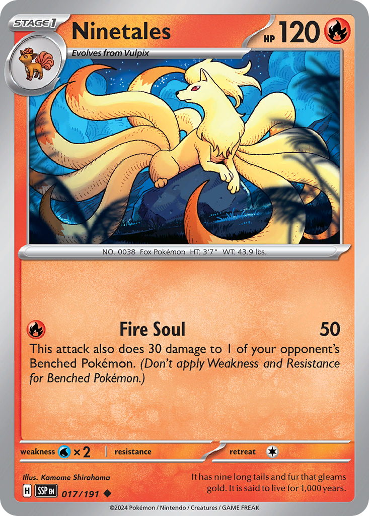 Ninetales 17 Surging Sparks Pokémon card