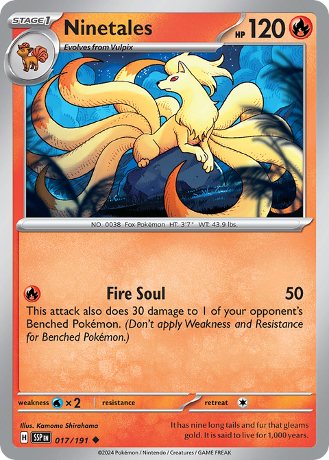 Ninetales 17 Surging Sparks Pokémon card