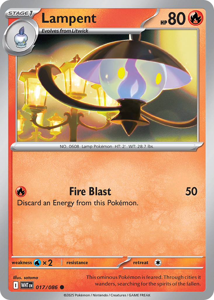 Lampent 17 White Flare Pokémon card
