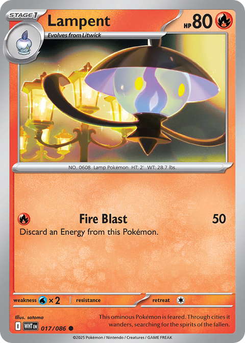 Lampent 17 White Flare Pokémon card