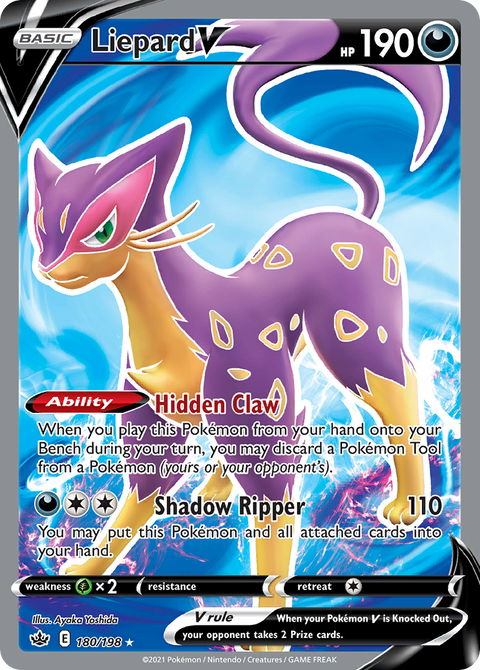 Liepard V 180 Chilling Reign Pokémon card