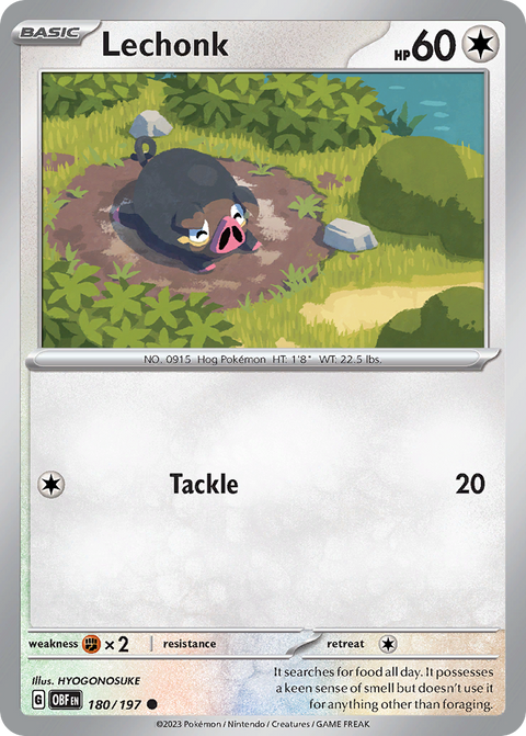 Lechonk 180 Obsidian Flames Pokémon card