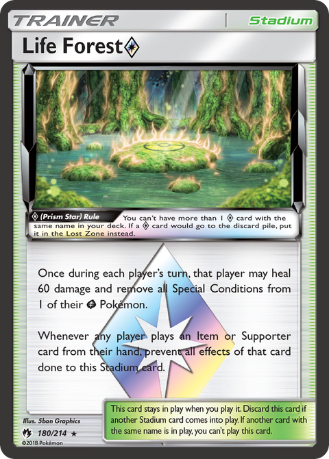 Life Forest ◇ 180 Lost Thunder Pokémon card