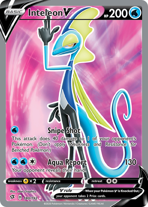 Inteleon V 180 Rebel Clash Pokémon card