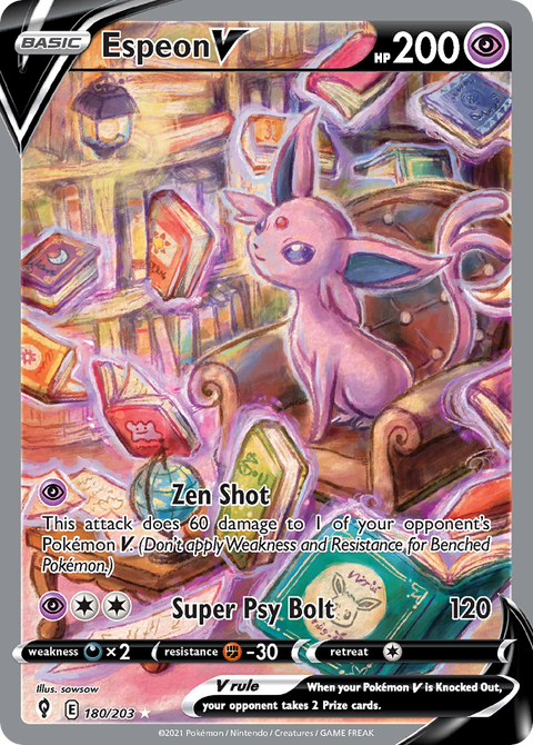 Espeon V 180 Evolving Skies Pokémon card