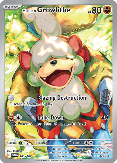 Hisuian Growlithe 181 Twilight Masquerade Pokémon card