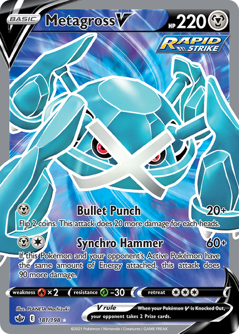 Metagross V 181 Chilling Reign Pokémon card
