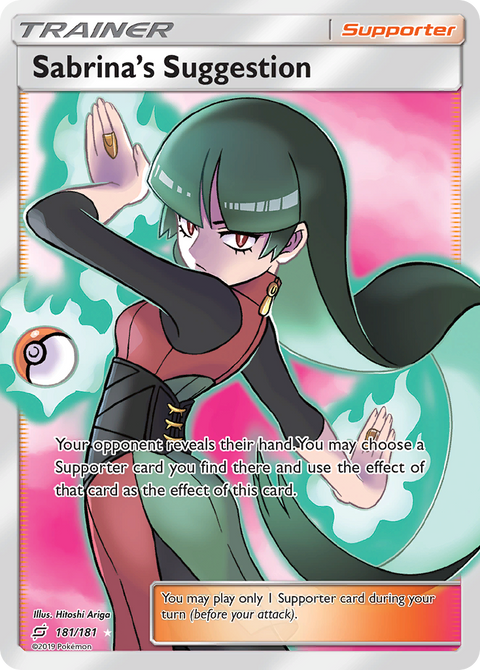 Sabrina's Suggestion 181 Team Up Pokémon card