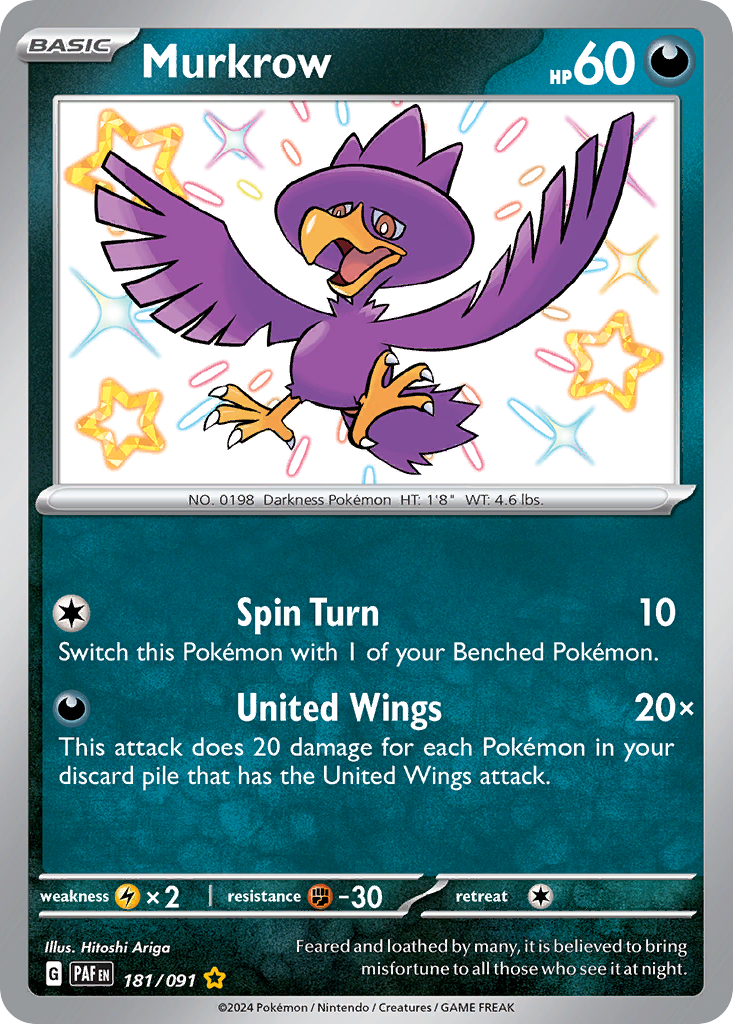 Murkrow 181 Paldean Fates Pokémon card